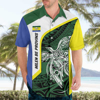 Personalised PNG Morobe Province Hawaiian Shirt Bird of Paradise Tattoo Flag Motif LT9 - Polynesian Pride