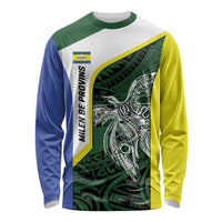 Personalised PNG Morobe Province Long Sleeve Shirt Bird of Paradise Tattoo Flag Motif LT9 Unisex Green - Polynesian Pride