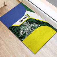 Personalised PNG Morobe Province Rubber Doormat Bird of Paradise Tattoo Flag Motif LT9 - Polynesian Pride