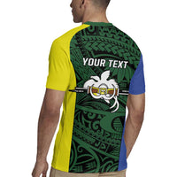 Personalised PNG Morobe Province Rugby Jersey Bird of Paradise Tattoo Flag Motif LT9 - Polynesian Pride