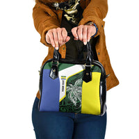 Personalised PNG Morobe Province Shoulder Handbag Bird of Paradise Tattoo Flag Motif LT9 One Size Green - Polynesian Pride