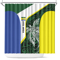 Personalised PNG Morobe Province Shower Curtain Bird of Paradise Tattoo Flag Motif LT9 Green - Polynesian Pride