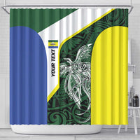 Personalised PNG Morobe Province Shower Curtain Bird of Paradise Tattoo Flag Motif LT9 - Polynesian Pride