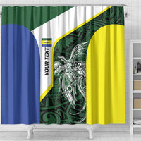 Personalised PNG Morobe Province Shower Curtain Bird of Paradise Tattoo Flag Motif LT9 - Polynesian Pride