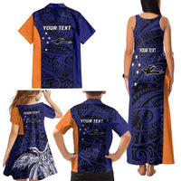 Personalised PNG New Ireland Family Matching Tank Maxi Dress and Hawaiian Shirt Bird of Paradise Tattoo Flag Motif LT9 - Polynesian Pride