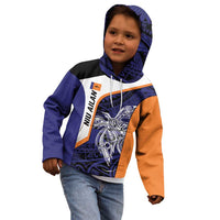 Personalised PNG New Ireland Kid Hoodie Bird of Paradise Tattoo Flag Motif LT9 - Polynesian Pride