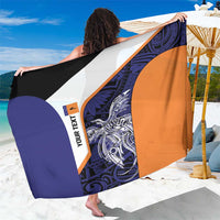 Personalised PNG New Ireland Sarong Bird of Paradise Tattoo Flag Motif LT9 One Size 44 x 66 inches Orange - Polynesian Pride