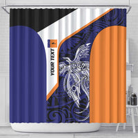 Personalised PNG New Ireland Shower Curtain Bird of Paradise Tattoo Flag Motif LT9 - Polynesian Pride