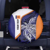 Personalised PNG New Ireland Spare Tire Cover Bird of Paradise Tattoo Flag Motif LT9 No hole Orange - Polynesian Pride
