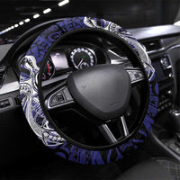 PNG New Ireland Steering Wheel Cover Bird of Paradise Tattoo Flag Motif LT9 Universal Fit Orange - Polynesian Pride