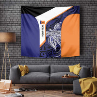Personalised PNG New Ireland Tapestry Bird of Paradise Tattoo Flag Motif LT9 Orange - Polynesian Pride