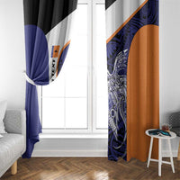 Personalised PNG New Ireland Window Curtain Bird of Paradise Tattoo Flag Motif LT9 - Polynesian Pride
