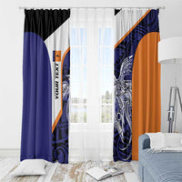 Personalised PNG New Ireland Window Curtain Bird of Paradise Tattoo Flag Motif LT9 - Polynesian Pride