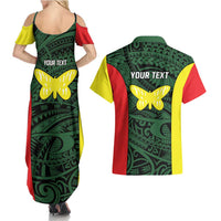 Personalised PNG Oro Province Couples Matching Summer Maxi Dress and Hawaiian Shirt Bird of Paradise Tattoo Flag Motif LT9 - Polynesian Pride