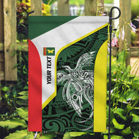 Personalised PNG Oro Province Garden Flag Bird of Paradise Tattoo Flag Motif LT9 Garden Flag Green - Polynesian Pride