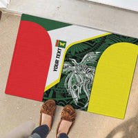 Personalised PNG Oro Province Rubber Doormat Bird of Paradise Tattoo Flag Motif LT9 - Polynesian Pride