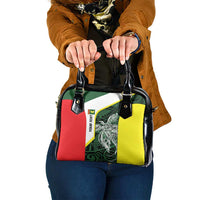 Personalised PNG Oro Province Shoulder Handbag Bird of Paradise Tattoo Flag Motif LT9 One Size Green - Polynesian Pride