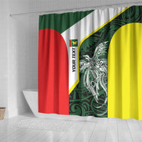 Personalised PNG Oro Province Shower Curtain Bird of Paradise Tattoo Flag Motif LT9 - Polynesian Pride