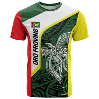 Personalised PNG Oro Province T Shirt Bird of Paradise Tattoo Flag Motif LT9 Green - Polynesian Pride