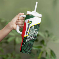 Personalised PNG Oro Province Tumbler With Handle Bird of Paradise Tattoo Flag Motif LT9 - Polynesian Pride