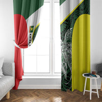 Personalised PNG Oro Province Window Curtain Bird of Paradise Tattoo Flag Motif LT9 - Polynesian Pride