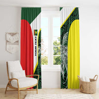 Personalised PNG Oro Province Window Curtain Bird of Paradise Tattoo Flag Motif LT9 - Polynesian Pride