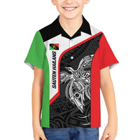 Personalised PNG Southern Highlands Province Kid Hawaiian Shirt Bird of Paradise Tattoo Flag Motif LT9 Kid Red - Polynesian Pride