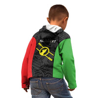 Personalised PNG Southern Highlands Province Kid Hoodie Bird of Paradise Tattoo Flag Motif LT9 - Polynesian Pride