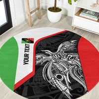 Personalised PNG Southern Highlands Province Round Carpet Bird of Paradise Tattoo Flag Motif LT9 Red - Polynesian Pride