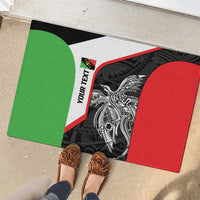 Personalised PNG Southern Highlands Province Rubber Doormat Bird of Paradise Tattoo Flag Motif LT9 - Polynesian Pride