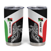 Personalised PNG Southern Highlands Province Tumbler Cup Bird of Paradise Tattoo Flag Motif LT9 Red - Polynesian Pride