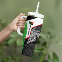 Personalised PNG Southern Highlands Province Tumbler With Handle Bird of Paradise Tattoo Flag Motif LT9 - Polynesian Pride