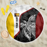 Personalised PNG Western Province Beach Blanket Bird of Paradise Tattoo Flag Motif LT9 One Size 150cm Red - Polynesian Pride