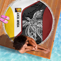 Personalised PNG Western Province Beach Blanket Bird of Paradise Tattoo Flag Motif LT9 - Polynesian Pride