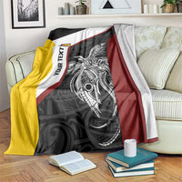 Personalised PNG Western Province Blanket Bird of Paradise Tattoo Flag Motif LT9 Red - Polynesian Pride