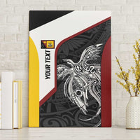 Personalised PNG Western Province Canvas Wall Art Bird of Paradise Tattoo Flag Motif LT9 Without Frame Red - Polynesian Pride