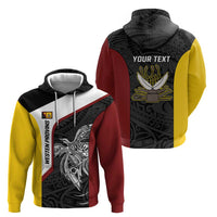Personalised PNG Western Province Hoodie Bird of Paradise Tattoo Flag Motif LT9 - Polynesian Pride