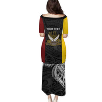 Personalised PNG Western Province Puletasi Bird of Paradise Tattoo Flag Motif LT9 - Polynesian Pride