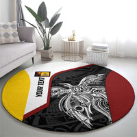 Personalised PNG Western Province Round Carpet Bird of Paradise Tattoo Flag Motif LT9 - Polynesian Pride
