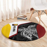 Personalised PNG Western Province Round Carpet Bird of Paradise Tattoo Flag Motif LT9 - Polynesian Pride