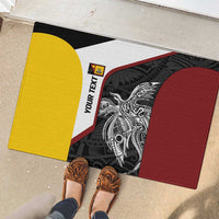Personalised PNG Western Province Rubber Doormat Bird of Paradise Tattoo Flag Motif LT9 - Polynesian Pride