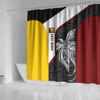 Personalised PNG Western Province Shower Curtain Bird of Paradise Tattoo Flag Motif LT9 - Polynesian Pride