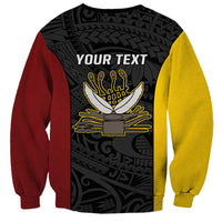 Personalised PNG Western Province Sweatshirt Bird of Paradise Tattoo Flag Motif LT9 - Polynesian Pride