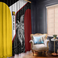 Personalised PNG Western Province Window Curtain Bird of Paradise Tattoo Flag Motif LT9 - Polynesian Pride