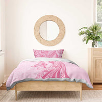 Pacific Girl and Butterfly Cancer Ribbon Personalised Bedding Set