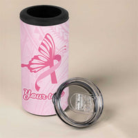 Pacific Girl and Butterfly Cancer Ribbon Personalised 4 in 1 Can Cooler Tumbler LT9 - Polynesian Pride