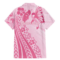 Pacific Girl and Butterfly Cancer Ribbon Personalised Family Matching Mermaid Dress and Hawaiian Shirt LT9 - Polynesian Pride