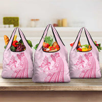 Pacific Girl and Butterfly Cancer Ribbon Personalised Grocery Bag