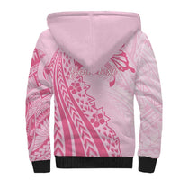 Pacific Girl and Butterfly Cancer Ribbon Personalised Sherpa Hoodie LT9 - Polynesian Pride