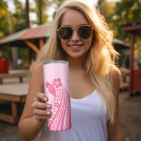 Pacific Girl and Butterfly Cancer Ribbon Personalised Skinny Tumbler LT9 - Polynesian Pride